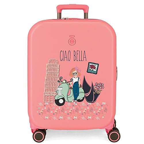 Enso Ciao bella Rosa Kabinenkoffer 40x55x20 cm Starres ABS Integriertes TSA-Schloss 37L 2,74 kg 4 Doppelrollen Handgepäck von Enso