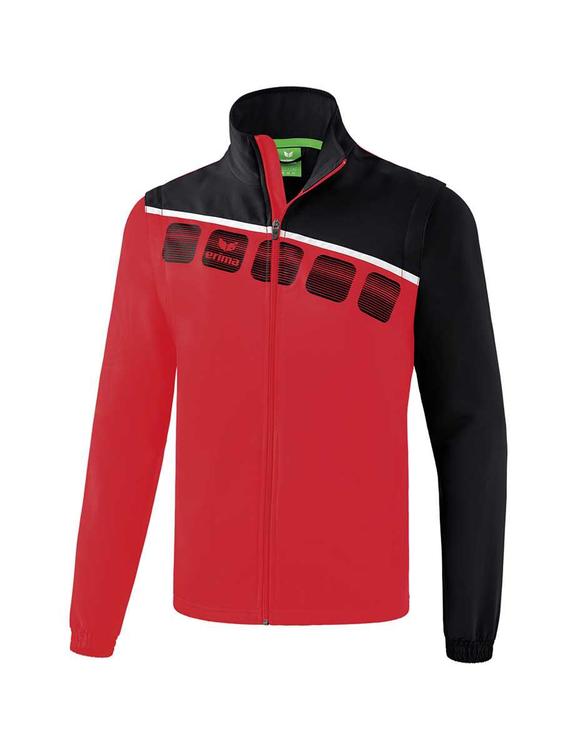 Erima 5-C Jacke mit abnehmbaren ?rmeln Erwachsene rot/schwarz/wei?...