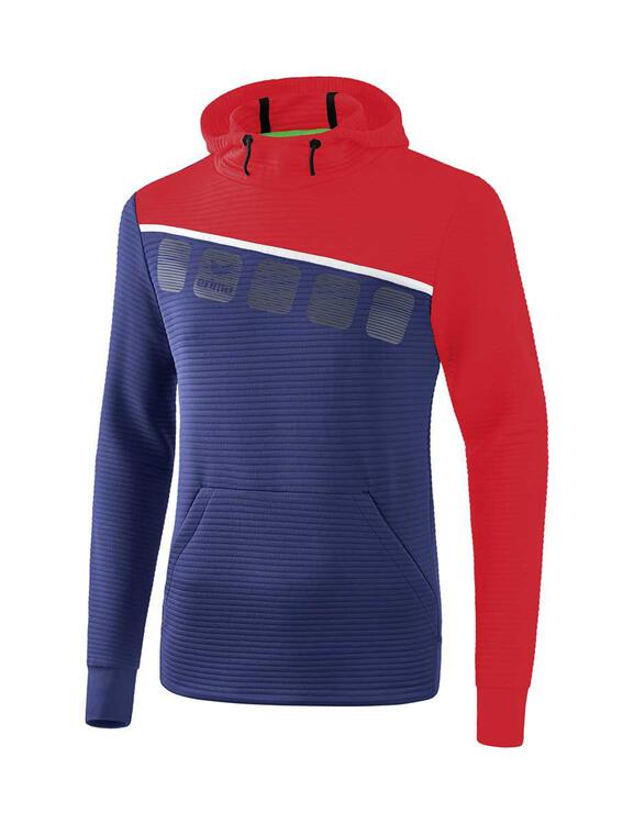 Erima 5-C Kapuzensweat Erwachsene new navy/rot/wei? 1071907 Gr. M