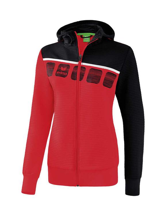 Erima 5-C Trainingsjacke mit Kapuze Damen rot/schwarz/wei? 1031911...