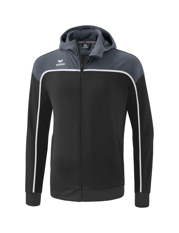 Erima Change Trainingsjacke mit Kapuze black grey/slate grey/wei? 164