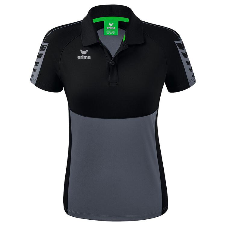 Erima Six Wings Poloshirt 1112201 slate grey/schwarz 40