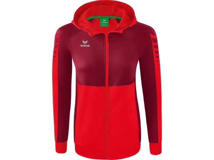 Erima Six Wings Trainingsjacke mit Kapuze 1032216 rot/bordeaux -...