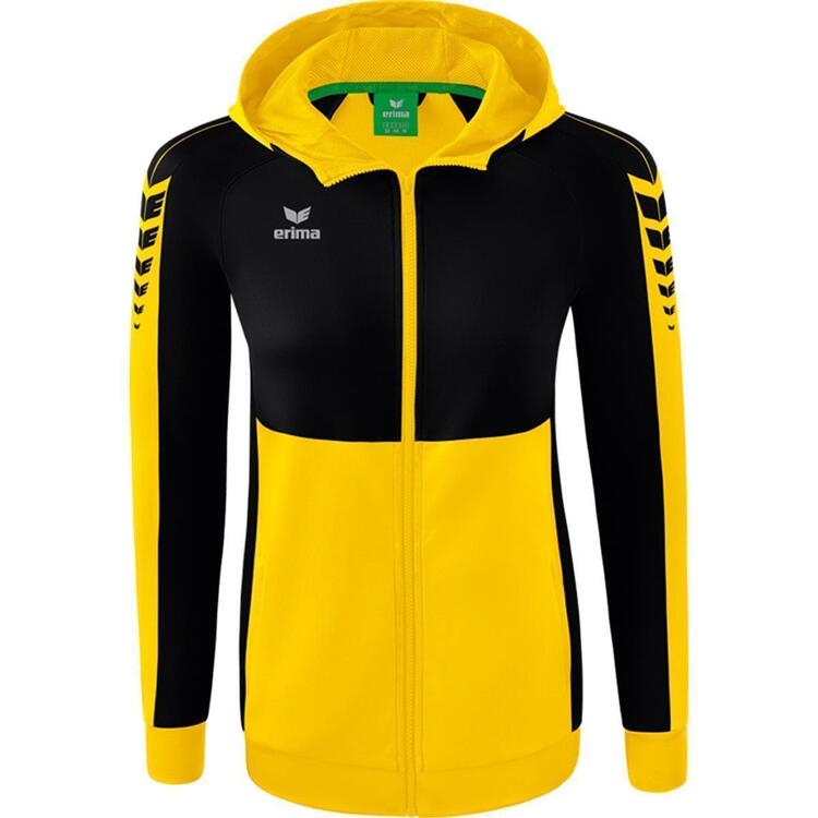 Erima Six Wings Trainingsjacke mit Kapuze 1032224 gelb/schwarz -...