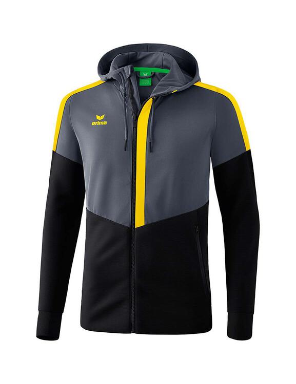 Erima Squad Trainingsjacke mit Kapuze slate grey/schwarz/gelb...