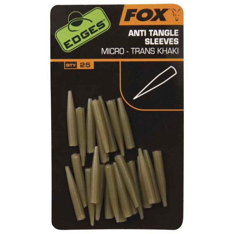 FOX Edges Anti-tangle Sleeve Micro Trans Khaki 25Stk. FOX Edges Anti-tangle Sleeve Micro Trans Khaki 25Stk.