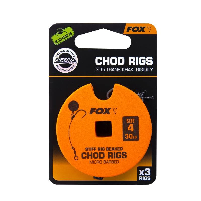 FOX Edges Armapoint Standard Chod Rigs Standard Gr.4 13,6kg 3Stk. FOX Edges Armapoint Standard Chod Rigs Standard Gr.4 13,6kg 3Stk.