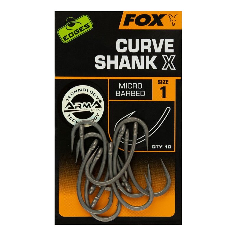 FOX Edges Curve Shank X Gr.1 10Stk. FOX Edges Curve Shank X Gr.1 10Stk.