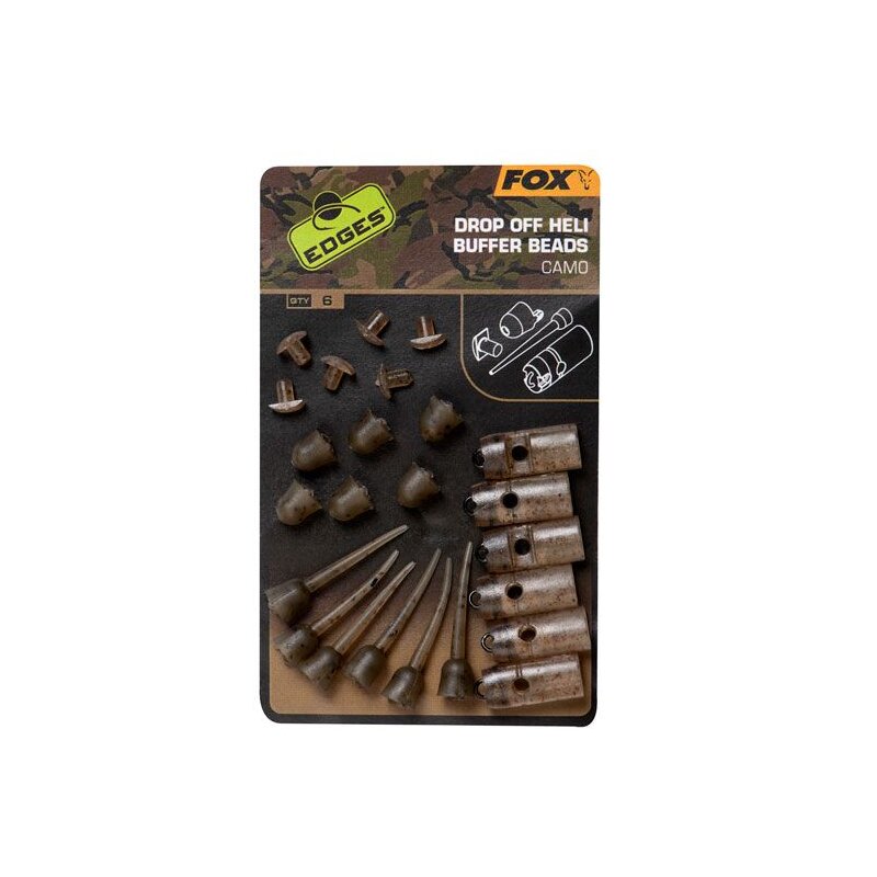 FOX Edges Drop Off Heli Buffer Bead Kit Camo 6Stk. FOX Edges Drop Off Heli Buffer Bead Kit Camo 6Stk.