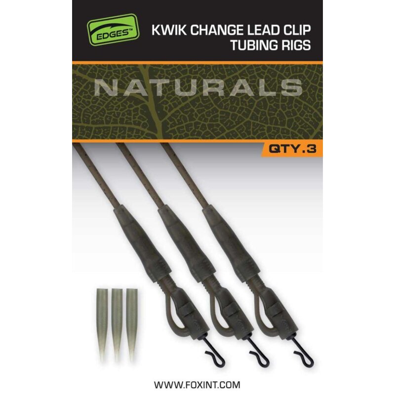 FOX Edges Kwik Change Lead Clip Tubing Rigs 3Stk. FOX Edges Kwik Change Lead Clip Tubing Rigs 3Stk.
