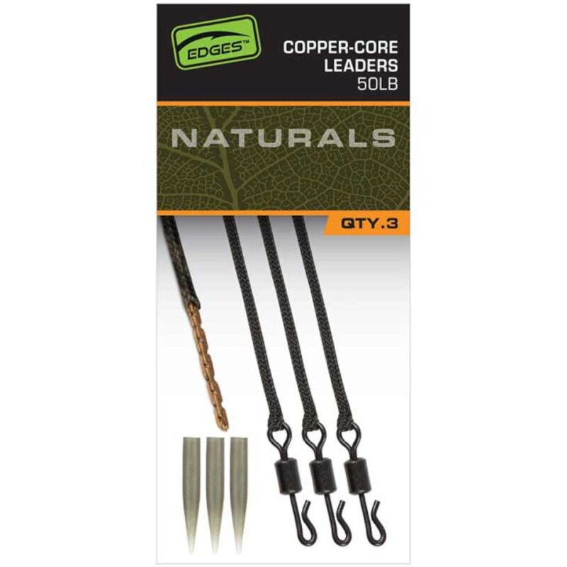 FOX Edges Naturals Copper-Core Leaders 75cm 3Stk. FOX Edges Naturals Copper-Core Leaders 75cm 3Stk.