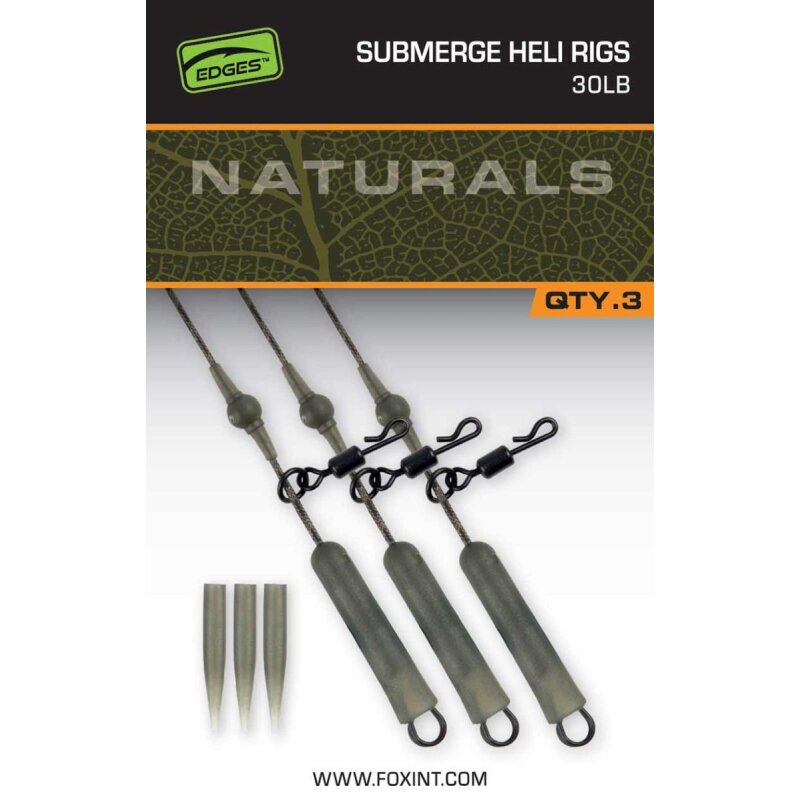 FOX Edges Naturals Submerged Heli Rigs 30lb 75cm 13,6kg 6x3Stk. FOX Edges Naturals Submerged Heli Rigs 30lb 75cm 13,6kg 6x3Stk.