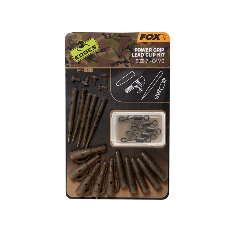 FOX Edges Power Grip Lead Clip Kit Gr.7 Camo 5Stk. FOX Edges Power Grip Lead Clip Kit Gr.7 Camo 5Stk.