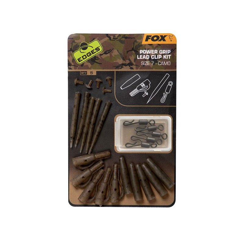 FOX Edges Power Grip Lead Clip Kit Gr.7 Camo 5Stk.