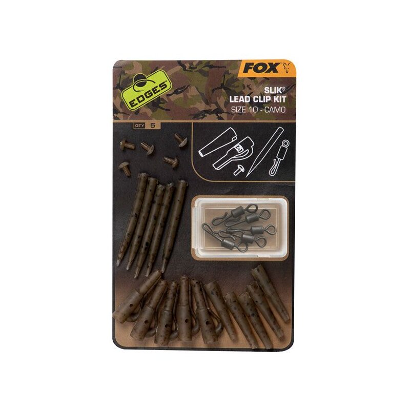 FOX Edges Slik Lead Clip Kit Gr.10 Camo 5Stk. FOX Edges Slik Lead Clip Kit Gr.10 Camo 5Stk.