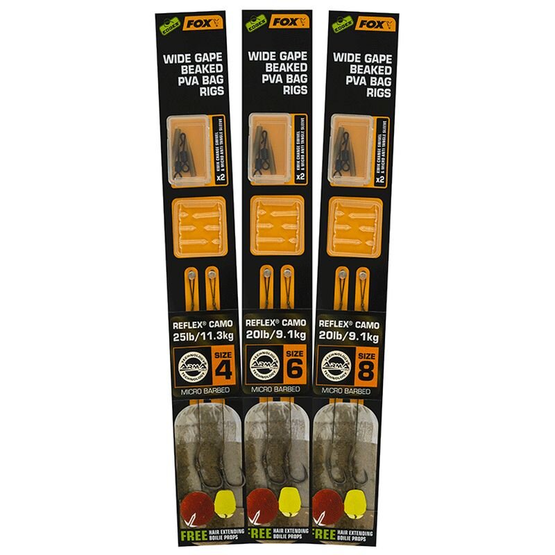 FOX Edges Wide Gape Beaked PVA Ready Rigs Gr.6 20lb 2Stk. FOX Edges Wide Gape Beaked PVA Ready Rigs Gr.6 20lb 2Stk.