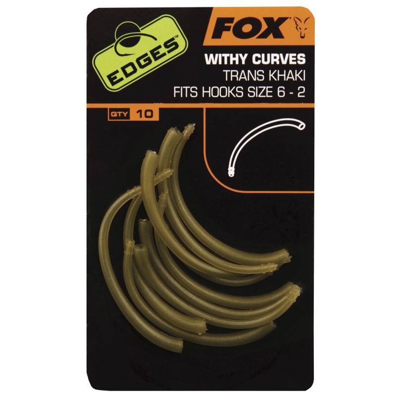 FOX Edges Withy Curve Adaptor Hook Gr.6+ Trans Khaki 10Stk. FOX Edges Withy Curve Adaptor Hook Gr.6+ Trans Khaki 10Stk.