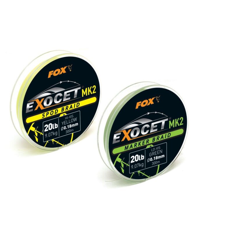 FOX Exocet MK2 Spod Braid 0,18mm 9,1kg 300m Yellow (0,09 € pro 1 m) FOX Exocet MK2 Spod Braid 0,18mm 9,1kg 300m Yellow (0,09 € pro 1 m)