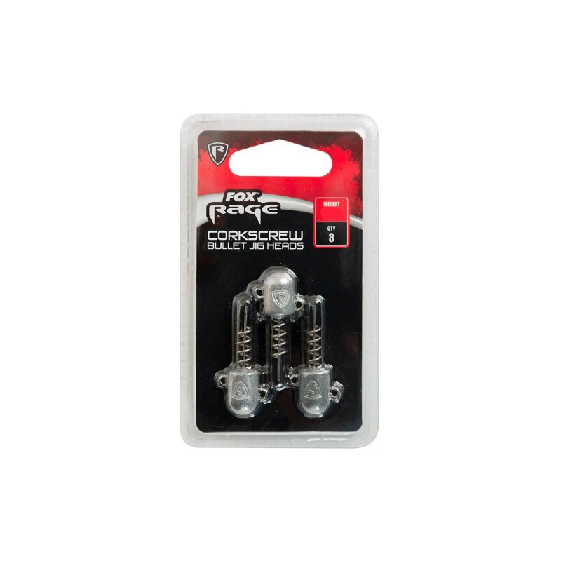 FOX RAGE Corkscrew Bullet Jigheads 20g 3Stk. FOX RAGE Corkscrew Bullet Jigheads 20g 3Stk.