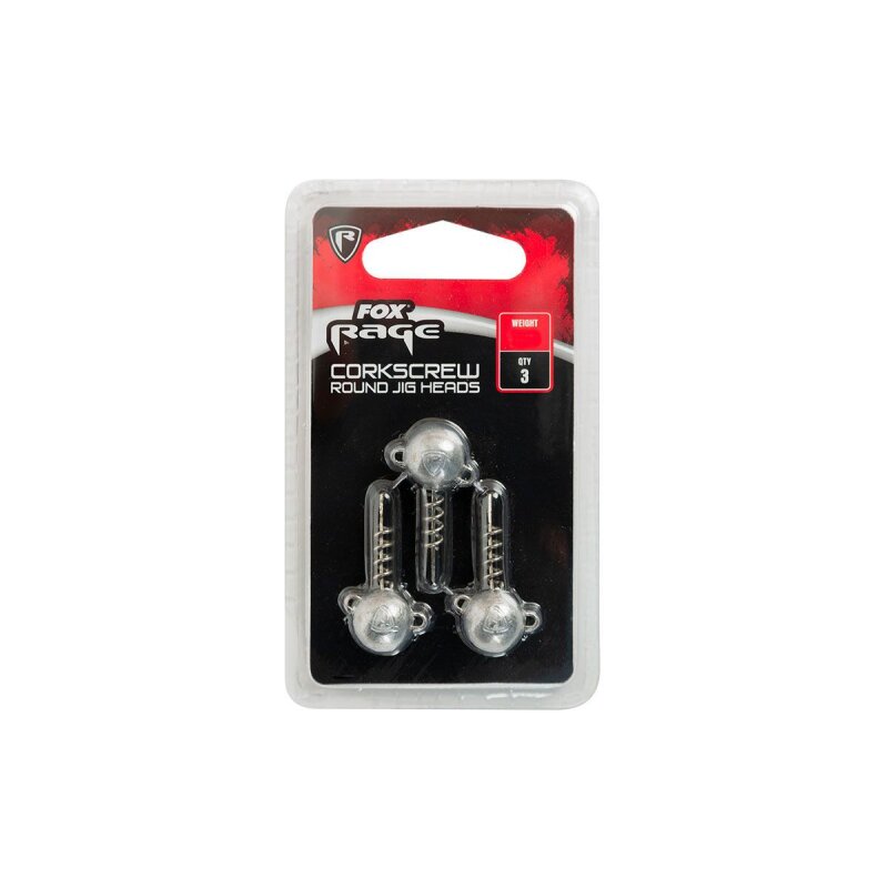 FOX RAGE Corkscrew Round Jigheads 20g 3Stk. FOX RAGE Corkscrew Round Jigheads 20g 3Stk.