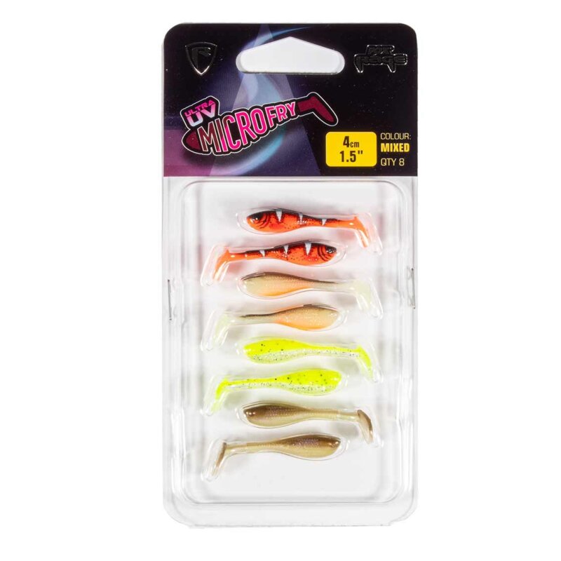 FOX RAGE UV Micro Fry 4cm Mixed Colour 8Stk. FOX RAGE UV Micro Fry 4cm Mixed Colour 8Stk.