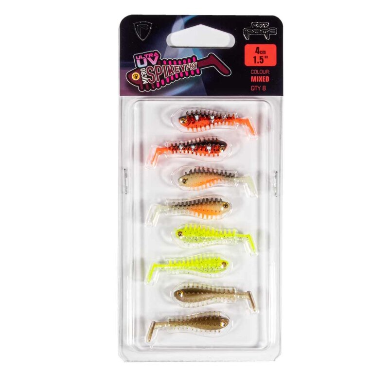 FOX RAGE UV Micro Spikey 4cm Mixed Colour 8Stk. FOX RAGE UV Micro Spikey 4cm Mixed Colour 8Stk.