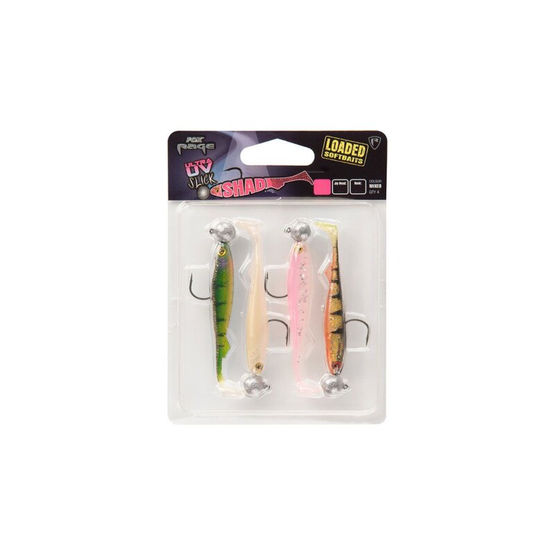 FOX RAGE Loaded Slick Shad Gr.3/0 10g 11cm Ultra UV Mixed Colours... FOX RAGE Loaded Slick Shad Gr.3/0 10g 11cm Ultra UV Mixed Colours...