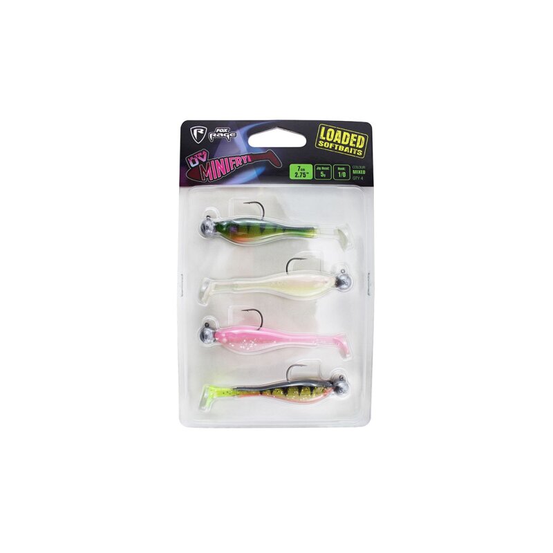 FOX RAGE Loaded Mini Fry 7cm 5g Ultra UV Mixed Colours II 4Stk.