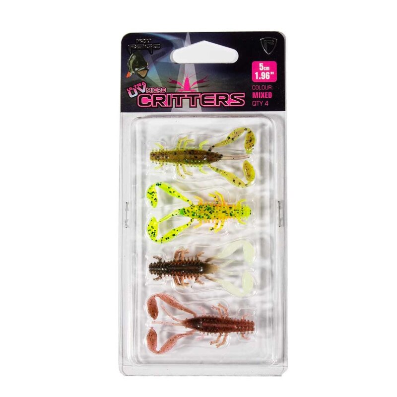 FOX RAGE Ultra UV Micro Critter 5cm Mixed Colour 4Stk. FOX RAGE Ultra UV Micro Critter 5cm Mixed Colour 4Stk.