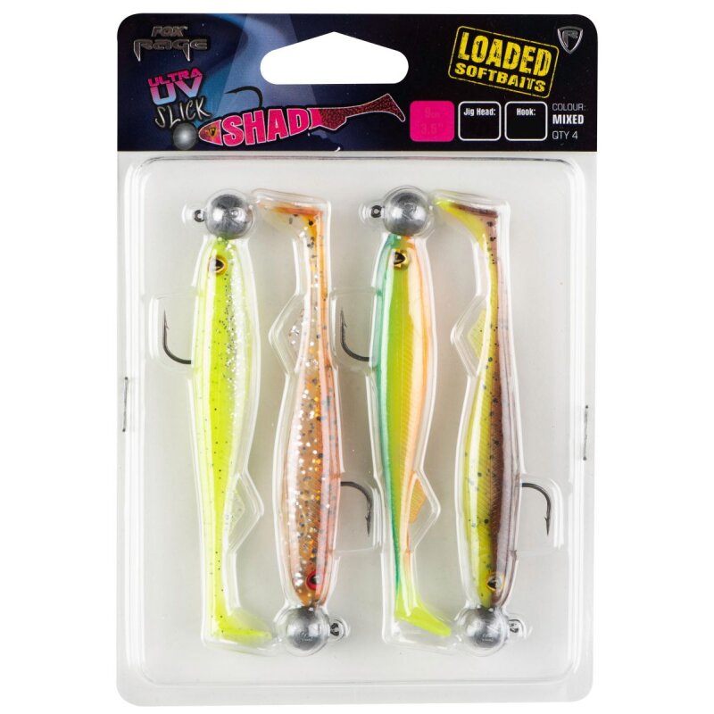 FOX RAGE Loaded Slick Shad Gr.3/0 10g 11cm Ultra UV Mixed Colours I... FOX RAGE Loaded Slick Shad Gr.3/0 10g 11cm Ultra UV Mixed Colours I...