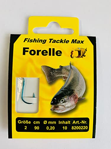 FTM Haken gebunden Forelle 90cm - 10 Forellenhaken, Hakengröße/Schnurdurchmesser:Gr. 2/0.20mm FTM Haken gebunden Forelle 90cm - 10 Forellenhaken, Hakengröße/Schnurdurchmesser:Gr. 2/0.20mm von FTM