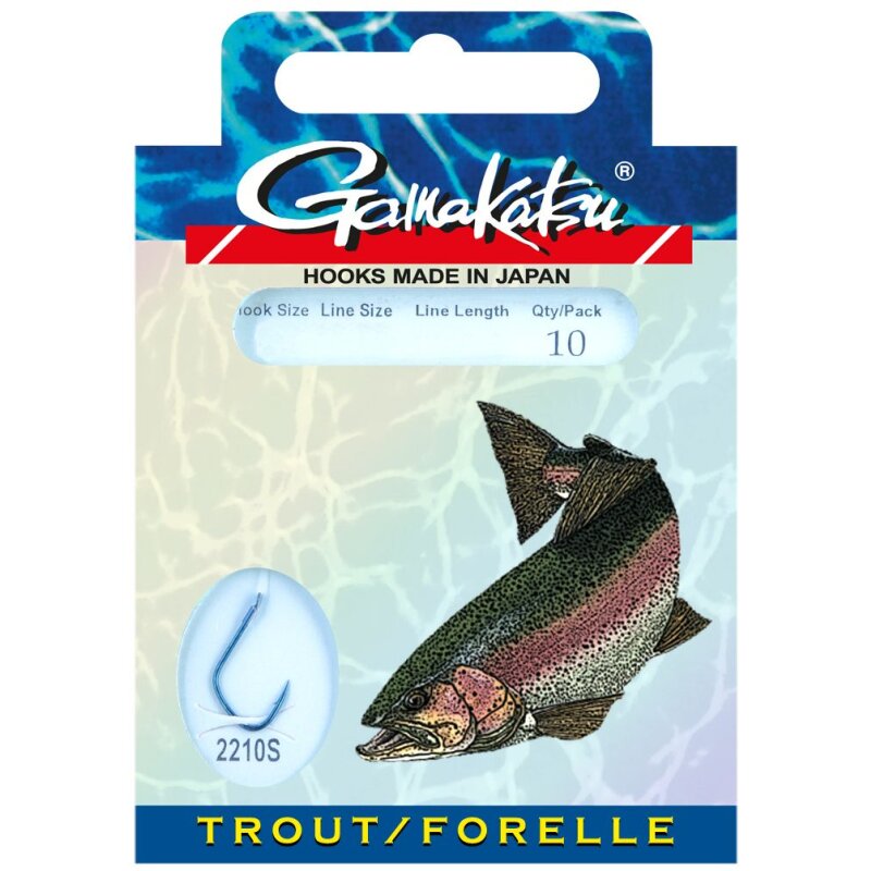 GAMAKATSU Hook LS-2210 Forelle 45cm Gr.8 0,18mm Blau 10Stk. GAMAKATSU Hook LS-2210 Forelle 45cm Gr.8 0,18mm Blau 10Stk.