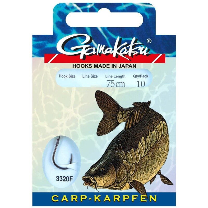 GAMAKATSU Hook BKD-3320 Karpfen Gr.2 75cm 0,30mm Gold 10Stk. GAMAKATSU Hook BKD-3320 Karpfen Gr.2 75cm 0,30mm Gold 10Stk.