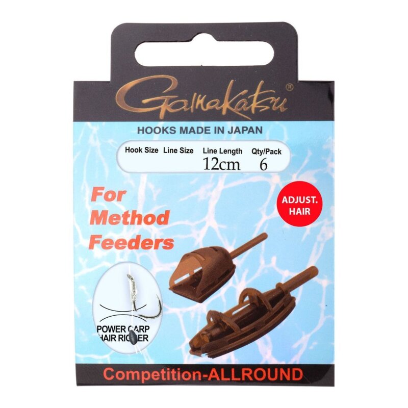 GAMAKATSU Hook Method Feeder Hair Adjustable Gr.8 12cm 0,25mm 6Stk. GAMAKATSU Hook Method Feeder Hair Adjustable Gr.8 12cm 0,25mm 6Stk.