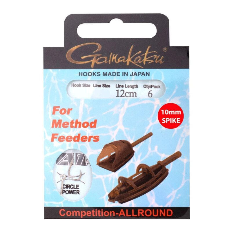 GAMAKATSU Hook Method Feeder Spike Gr.8 12cm 0,25mm 6Stk. GAMAKATSU Hook Method Feeder Spike Gr.8 12cm 0,25mm 6Stk.
