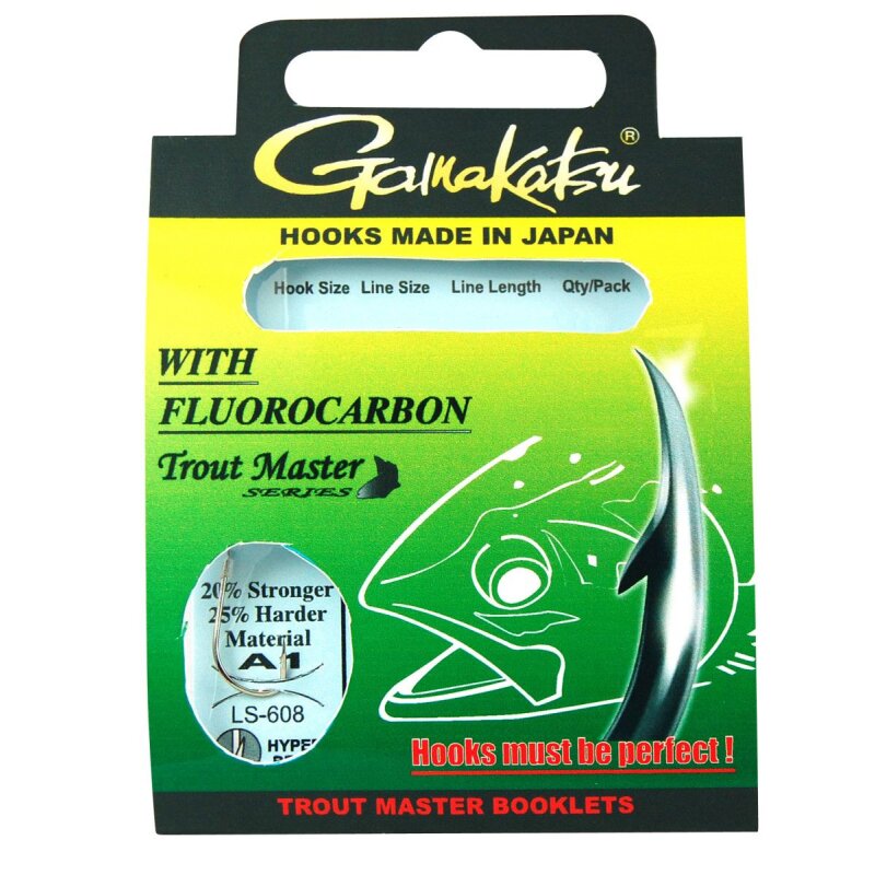 GAMAKATSU Hook Trout Master Fluorocarbon LS-608N Gr.10 200cm 0,14mm...