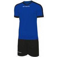Givova Kit Revolution Fußball Trikot mit Shorts blau schwarz Givova Kit Revolution Fußball Trikot mit Shorts blau schwarz von Givova