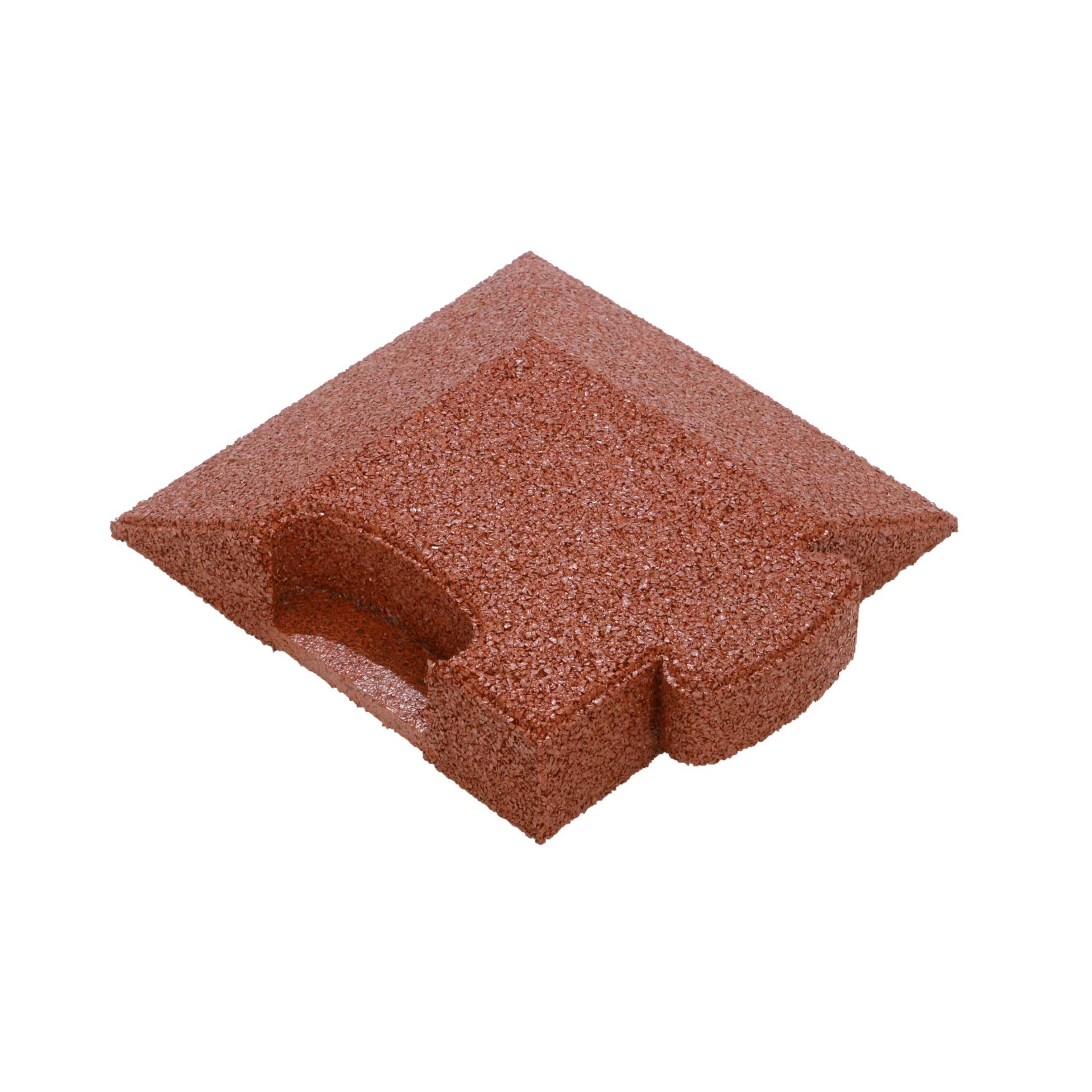Gum-tech Eckstück "Abgeschrägt" für Fallschutzplatten, Rot, 6 cm von Gum-Tech