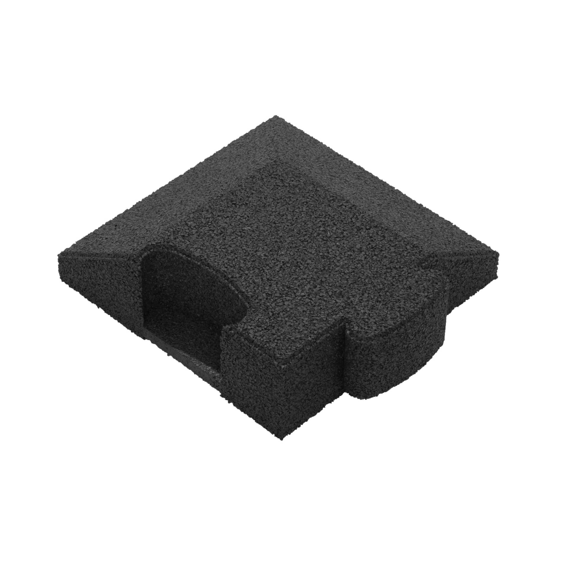 Gum-tech Eckstück "Abgeschrägt" für Fallschutzplatten, Schwarz, 8 cm von Gum-Tech
