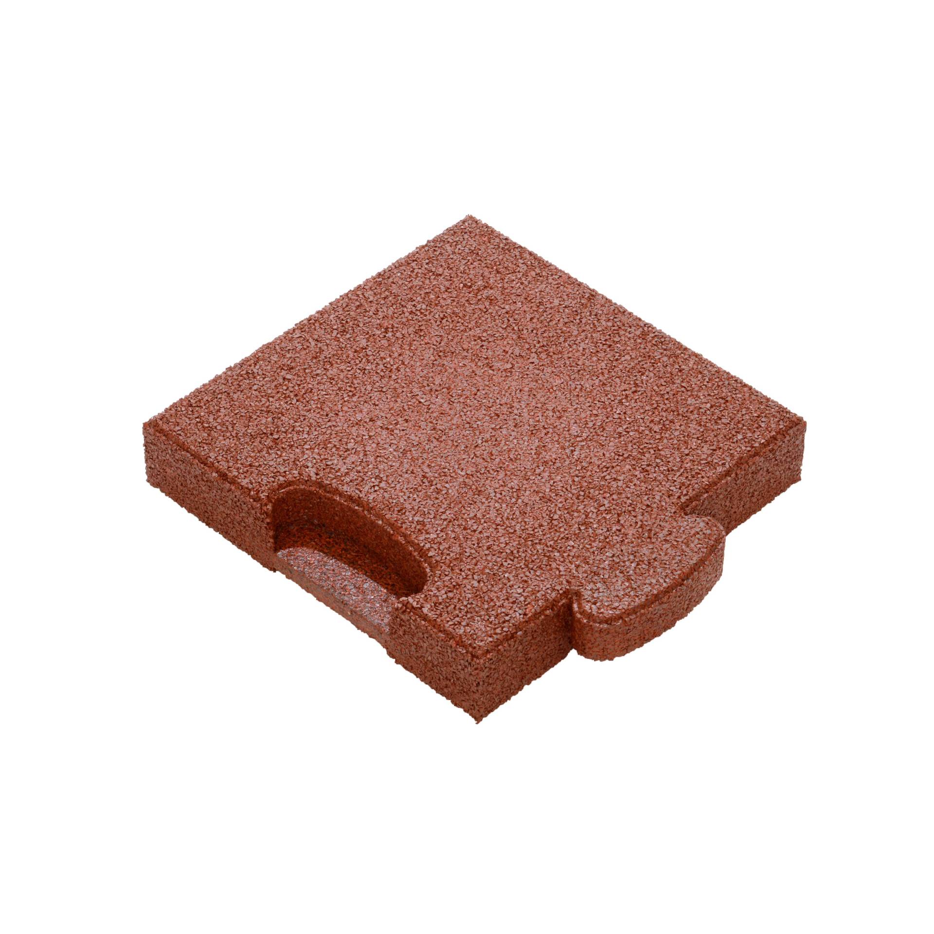 Gum-tech Eckstück "Gerade" für Fallschutzplatten, 25x25 cm, Rot, 4,5 cm von Gum-Tech