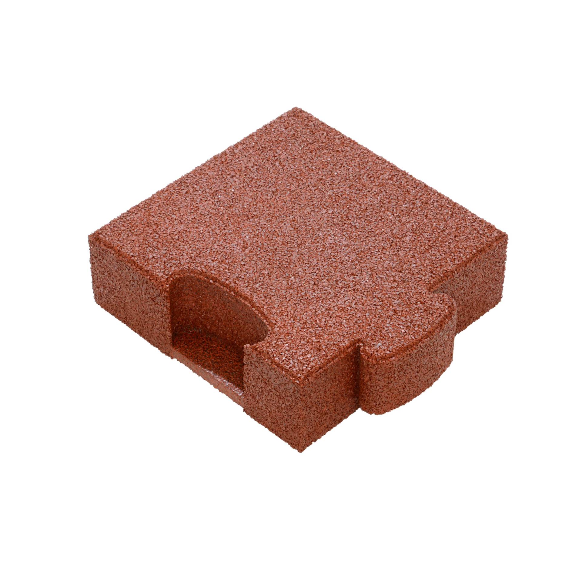 Gum-tech Eckstück "Gerade" für Fallschutzplatten, 25x25 cm, Rot, 8 cm von Gum-Tech