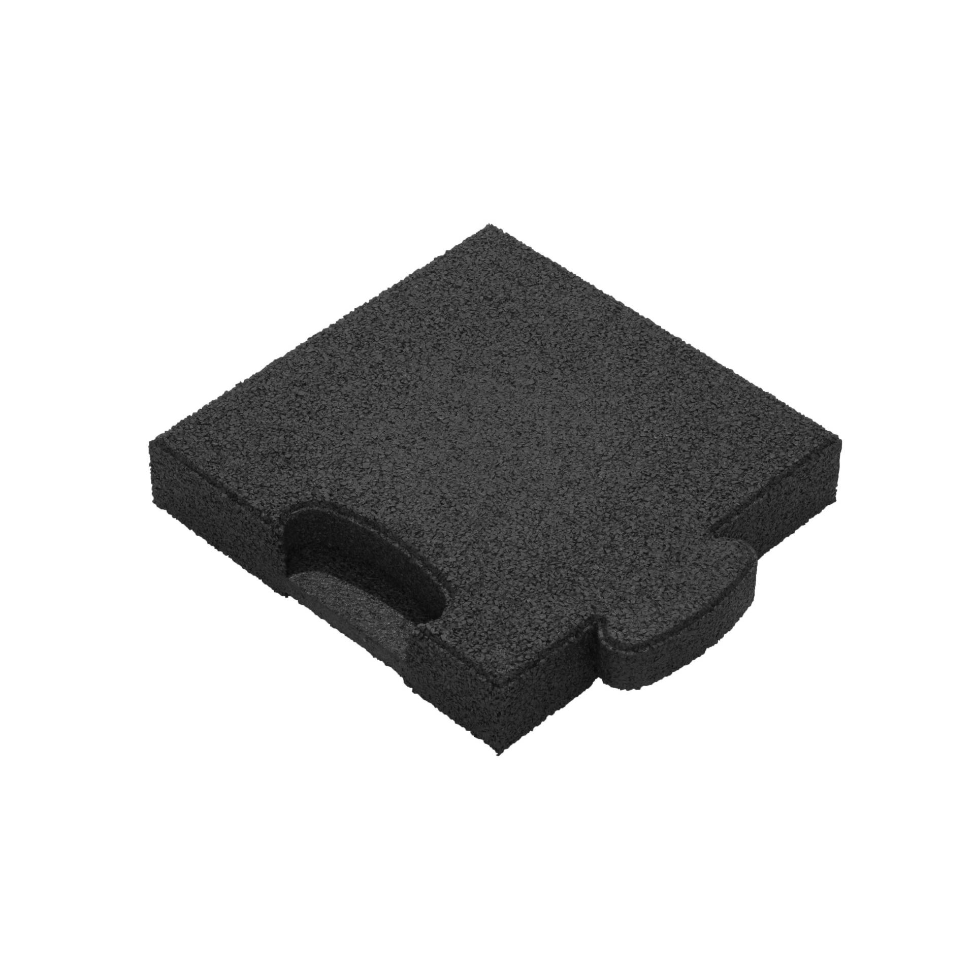 Gum-tech Eckstück "Gerade" für Fallschutzplatten, 25x25 cm, Schwarz, 4,5 cm von Gum-Tech