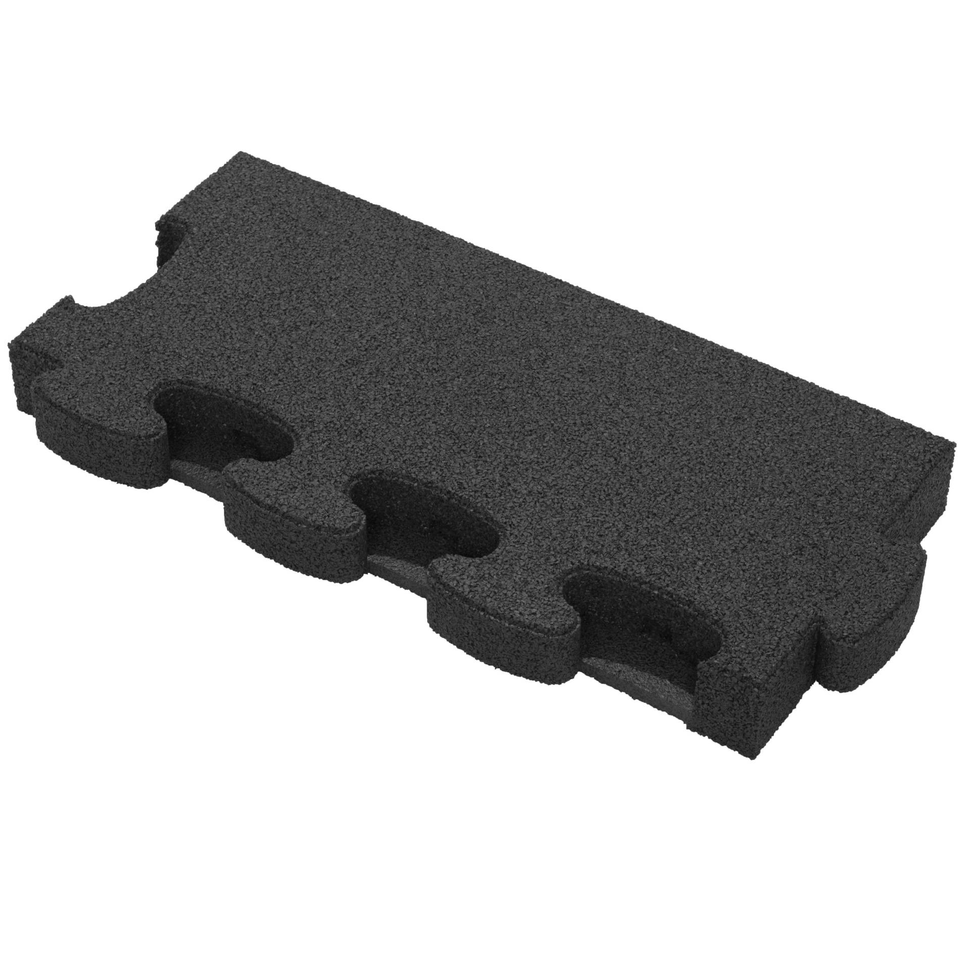 Gum-tech Randstück "Gerade" für Fallschutzplatten, Schwarz, 6 cm von Gum-Tech