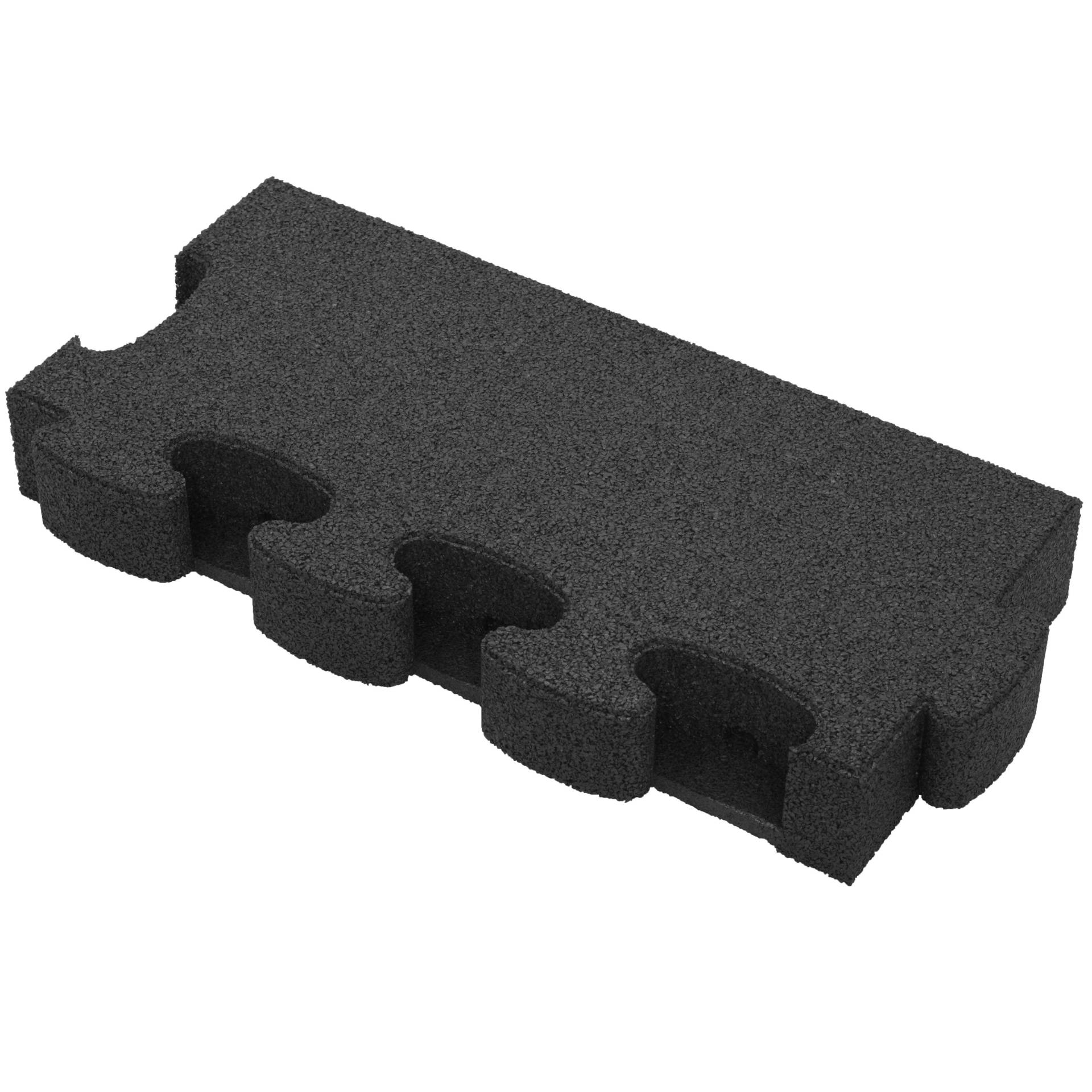 Gum-tech Randstück "Gerade" für Fallschutzplatten, Schwarz, 8 cm von Gum-Tech