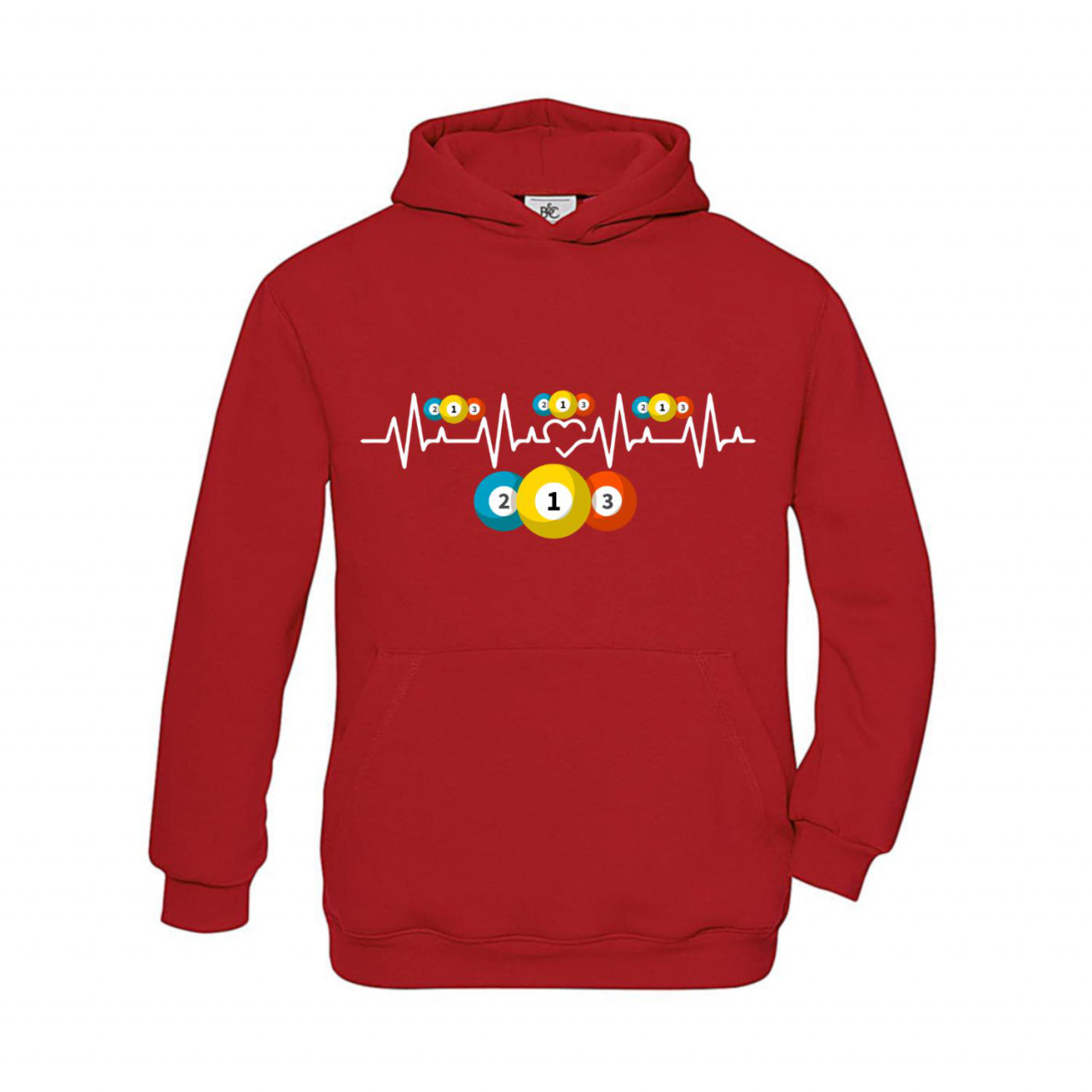 Hoodie Kinder Billard Heartbeat farbige Kugeln Hoodie Kinder Billard Heartbeat farbige Kugeln