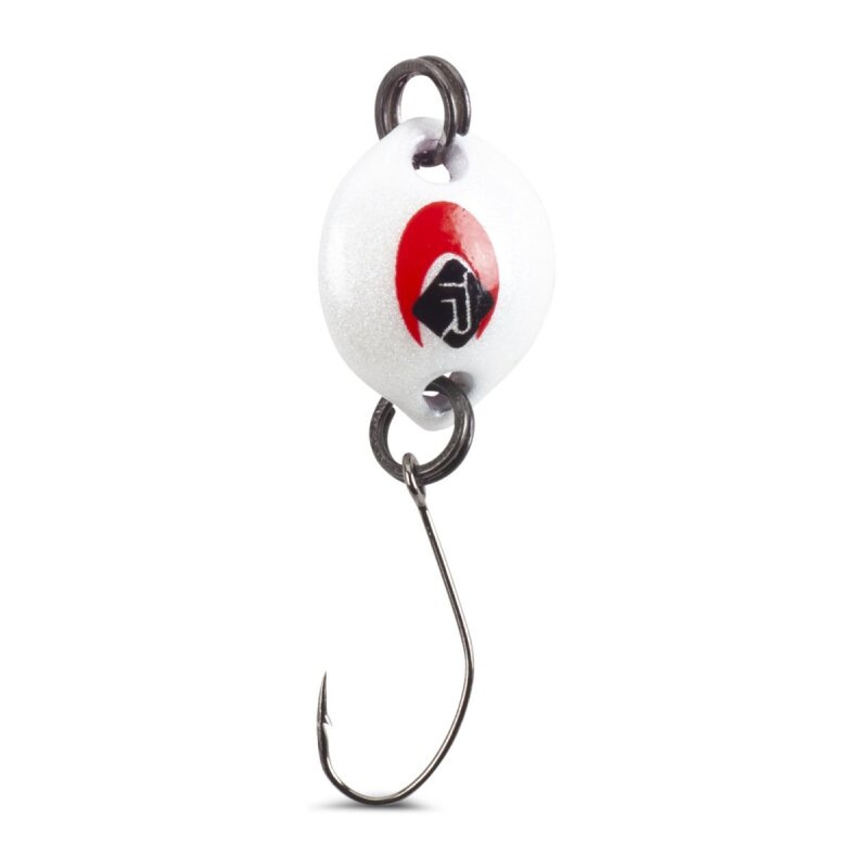 IRON TROUT Button Spoon 1,8g Eyed White Red IRON TROUT Button Spoon 1,8g Eyed White Red