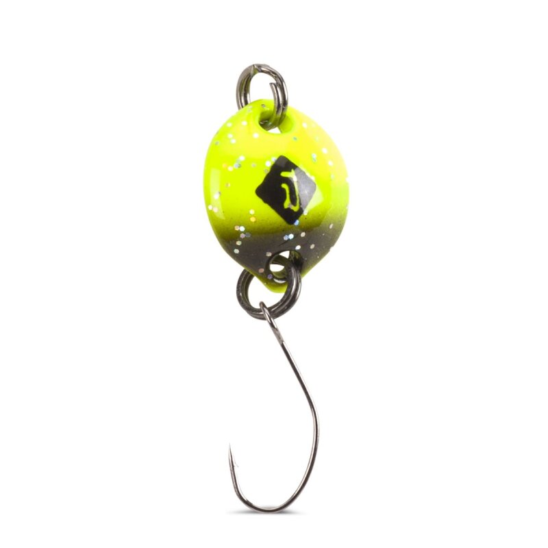 IRON TROUT Button Spoon 1,8g Yellow Black Yellow