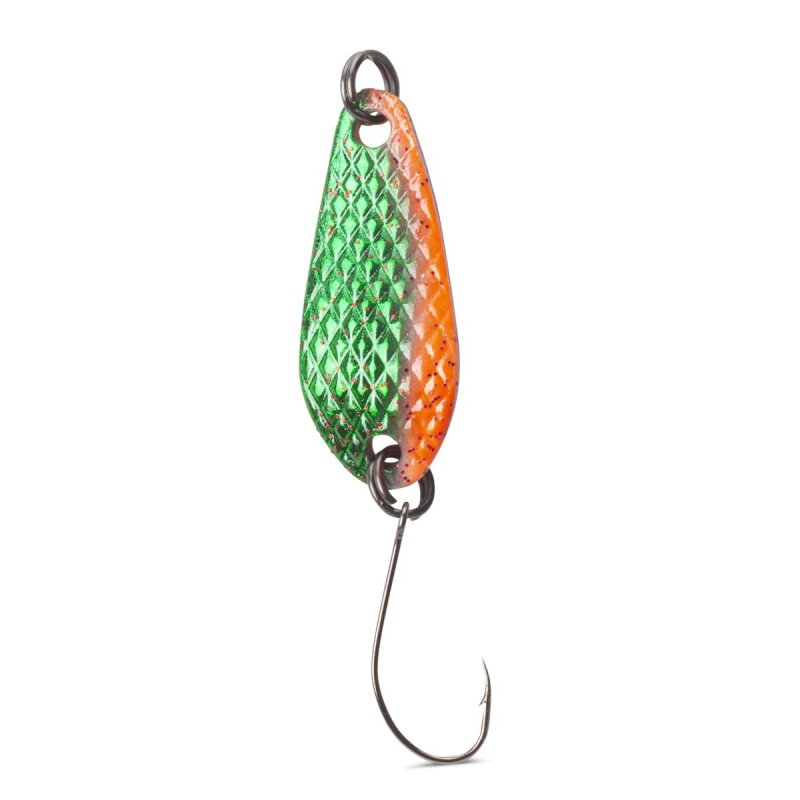 IRON TROUT Deep Spoon 4g Metallic Green Red IRON TROUT Deep Spoon 4g Metallic Green Red