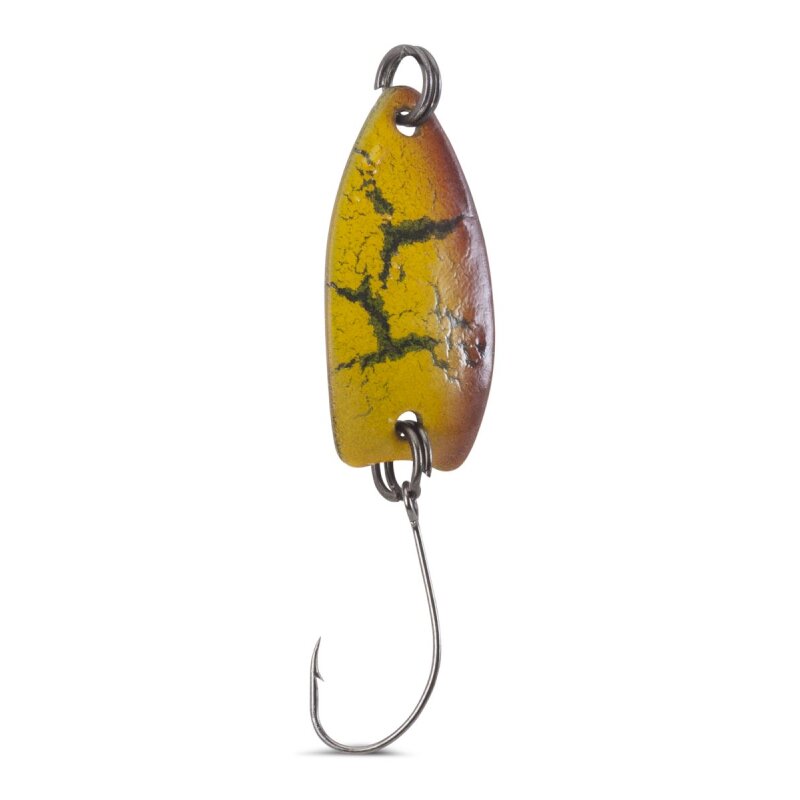 IRON TROUT Zest Spoon 2,3g Crackle Yellow Brown IRON TROUT Zest Spoon 2,3g Crackle Yellow Brown