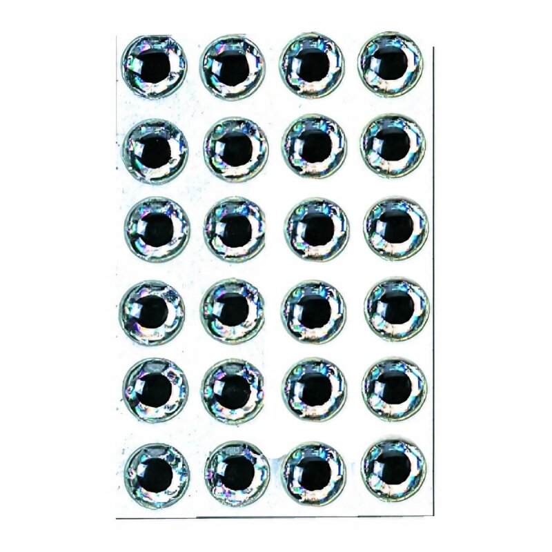 JENZI 3-D Fischaugen 7,9mm Silber 32Stk. JENZI 3-D Fischaugen 7,9mm Silber 32Stk.